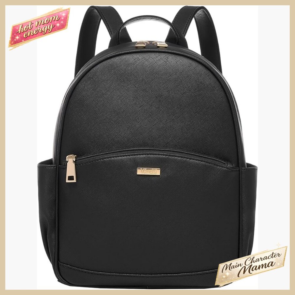 Leather Mini Backpack Classic Elegant Travel Coll… - image 1